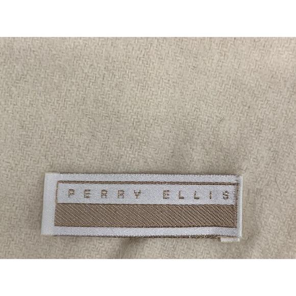 Vintage 100% Cashmere Scarf by Perry Ellis in White Luxury Made in Germany - Picture 3 of 5
